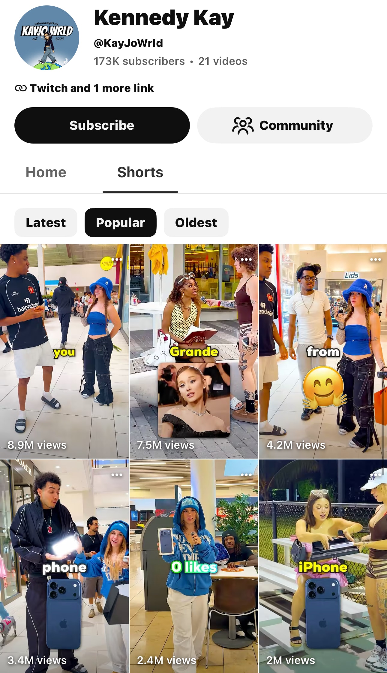 Kennedy Kay — 173K subscribers in 21 videos
