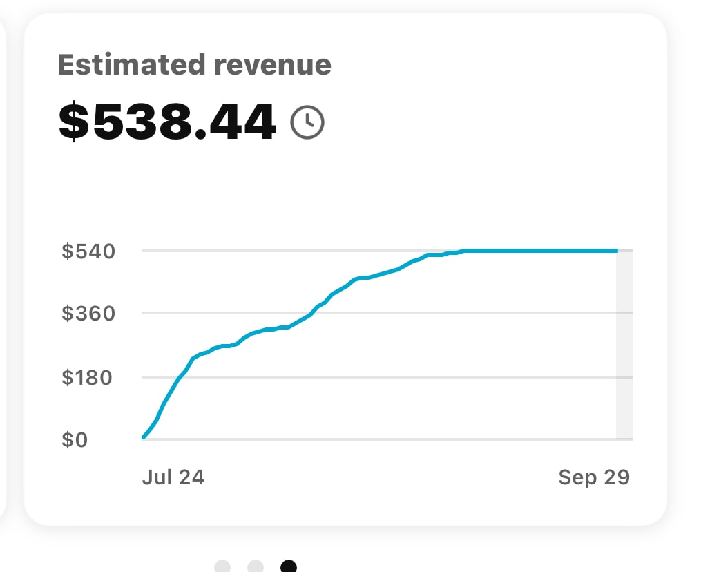 Revenue screenshot $538