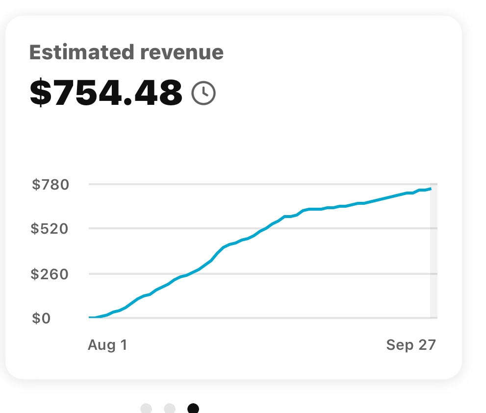 Revenue screenshot $754